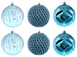 Набор шаров 6шт 8см голубой, SYQB2-0123140