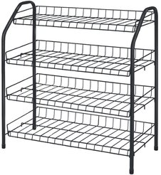 Этажерка д/обуви Nika ЭТ1/Ч 66х70х28см 4 полки сталь, черный
