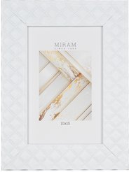 Рамка МИРАМ 10х15см белый, ромбик, пластик