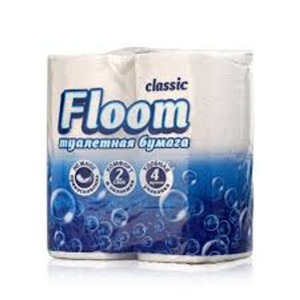 Бумага туалетная Floom classic 4шт 2-слойная