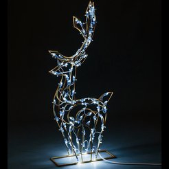 Фигура светодиодная внешняя Олень 70см 80LED, на металлическом каркасе,холодный белый, постоянное свечение DD8