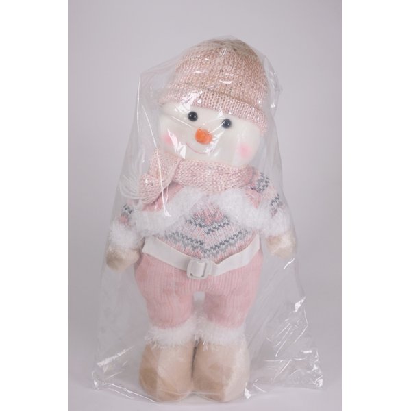 Фигура Снеговик 40см розовый SYBYWWA-542169