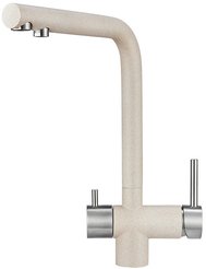 Смеситель для кухни Granula 2305 с выходом д/питьевого фильтра, высокий излив, бежевый