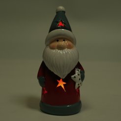 Фигурка керамическая Санта Клаус 17,3см, красно-серый, LED-подсветка (+ батарейка 2LR44), SYTCC-3823002