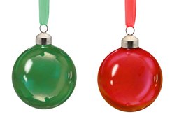 Шар новогодний 8см зеленый/красный арт.90721