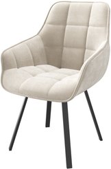 Стул кухонный Mamadoma Romeo b03 46х43х87см велюр/металл, бежевый/черный, поворотный