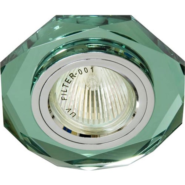 Светильник точ.Feron 8020-2 G53 MR16 зеленый серебро