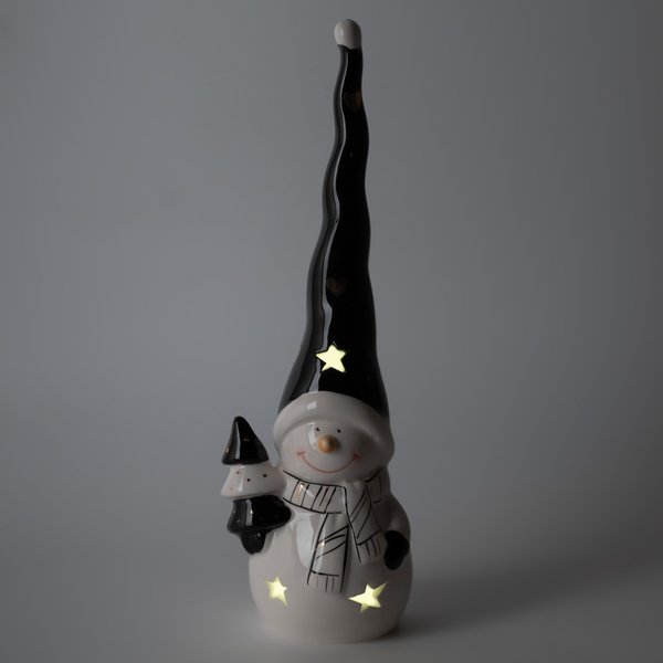 Фигура керамическая Снеговик чёрно-белый 29см SYTCA-582269