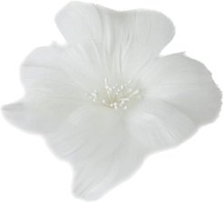 Украшение елочное Magic Time Цветок белый из гусиного пера на клипсе10x13x13см арт.90875