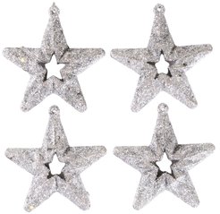 Набор украшений Звезды 4шт 7см, серебро, SYLKGJC-4821107