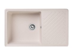 Мойка Granfest Quarz GF-ZL53 860х480х178мм прямоугольная с крылом, белый