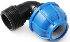 Отвод компрессионный ПНД Pro Aqua UNIO d25х1" наружная резьба