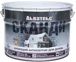 Антисептик кроющий Акватекс Сканди Айсберг белый База А (9л)