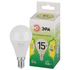Лампочка светодиодная ЭРА GREEN LINE LED P45-15W-830-E14 GL E14 15 Вт шар теплый свет