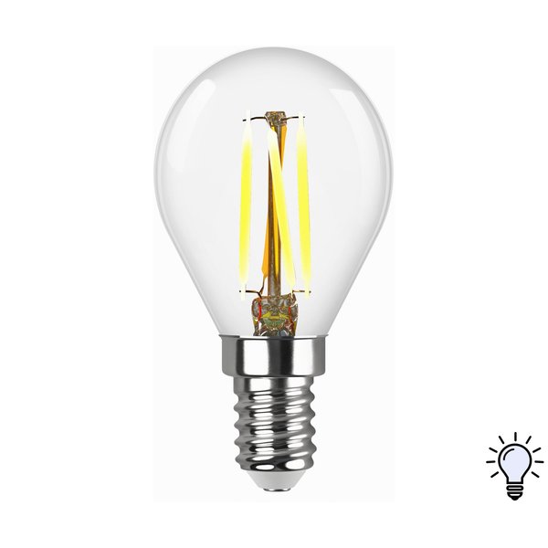 Лампа светодиодная REV Filament 5Вт Е14 шар 4000К свет нейтральный белый