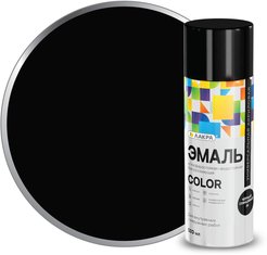 Эмаль аэрозольная ЛАКРА Color универсальная Черный глянцевый 39 (520мл/200гр)