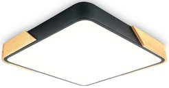 Светильник потолочный светодиодный FZ1317 BK/LW черный/светлое дерево 45W 5000K 500x500x50 (без ПДУ)