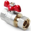 Кран латунный полнопроходной с накидной гайкой Pro Aqua 1/2" ручка-бабочка