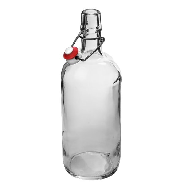 Бутылка бугельная с пробкой 1л бесцветное стекло
