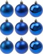 Набор шаров 9шт 6см синий, глянец/матовый/блестки, SYQA-0124259