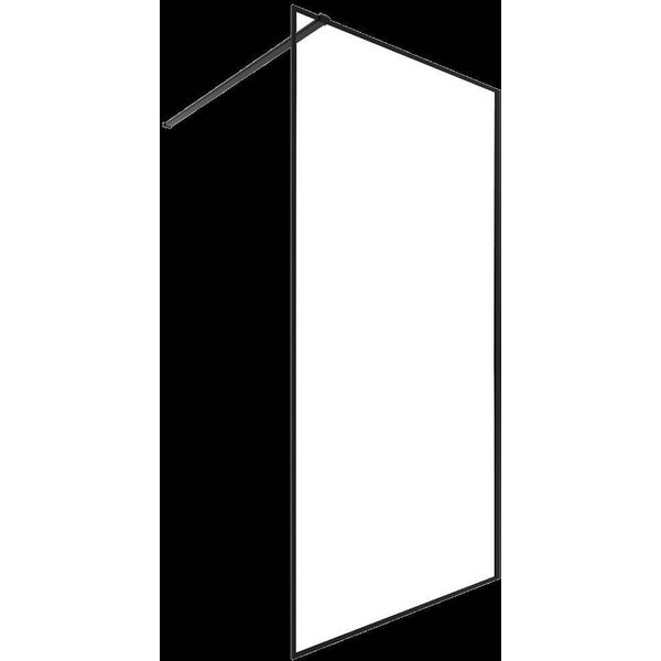 Ограждение душевое LEO Black 90 Walk-in (один вход), на профиле к полу и стене 90х195, 6мм