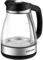 Чайник электрический Brayer BR1048 2200Вт 1,7л стекло, черный
