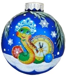 Украшение елочное Змея Марина стекло 8см