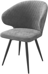 Стул кухонный Mamadoma Rob-R1 b22 47х44х82см велюр/металл, серый/черный, поворотный