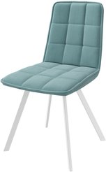 Стул кухонный Mamadoma Rom D-R b15 45х42х84см велюр/металл, голубой/белый, поворотный