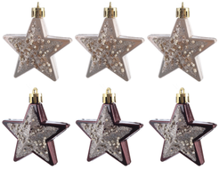Набор украшений Звезды 6шт 6х2,5см, кофе+шампанское, SYQC-0123070