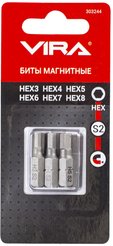 Набор бит HEX 25мм 6шт VIRA