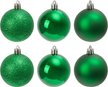 Набор шаров 6шт 6см зеленый (глянец: 2шт, матовые: 2шт, глиттер: 2шт) JNPM25-01-GR