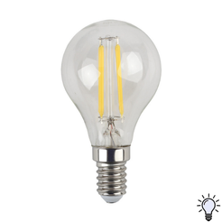 Лампа светодиодная ЭРА F-LED P45-9W-840-E14 9Вт филамент шар нейтральный белый свет Е14