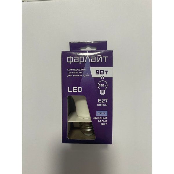 Лампа светодиодная груша А60 9 Вт 6500 К Е27 Фарлайт