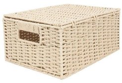Корзинка декоративная Storidea 31х23х15см с крышкой бумага, бежевый