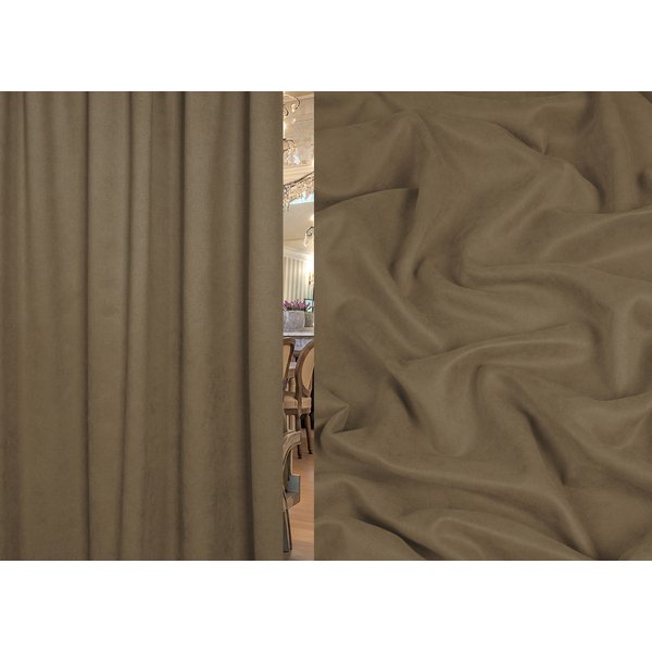 Ткань портьерная Канвас 906-193 коричневый 300см