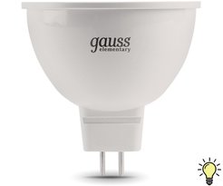 Лампа светодиодная Gauss Elementary 11Вт GU5.3 3000K свет теплый