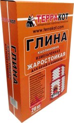 Глина каолиновая жаростойкая Терракот 20кг