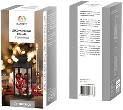 Фонарь декоративный с шариками черный корпус размер 14х14х27см цвет теплый белый