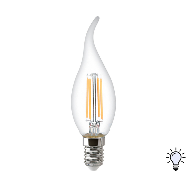 Лампа светодиодная THOMSON LED FILAMENT TAIL CANDLE 11W свеча на ветру E14 4500K свет нейтральный белый