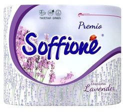 Бумага туалетная Soffione Premio Toscana Lavender 4 рулона 3-х слойная