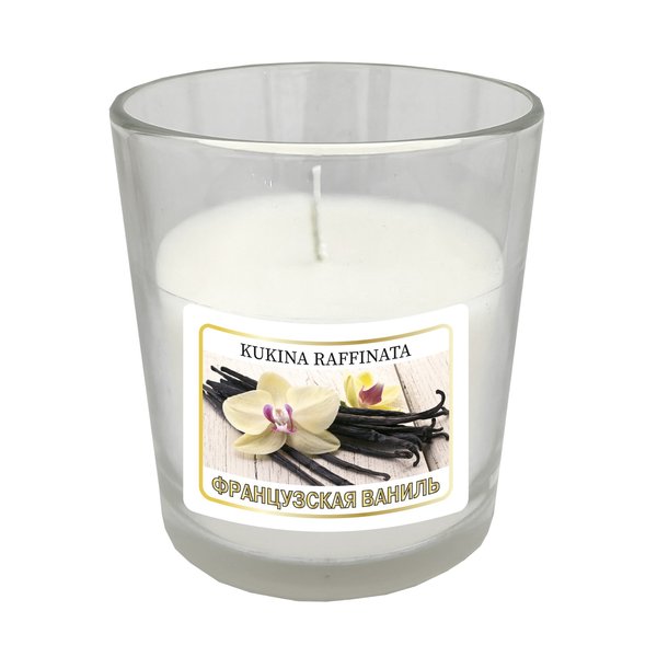 Свеча в стакане ОДА ароматическая, французская ваниль