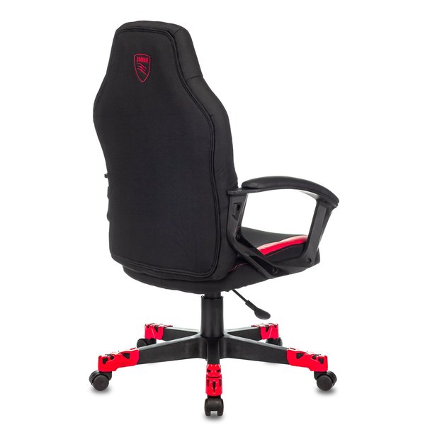 Кресло игровое Zombie-10 текстиль/эко кожа, черный/красный