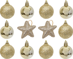 Набор елочных украшений 12шт 4см, золото, SYQH-0125317