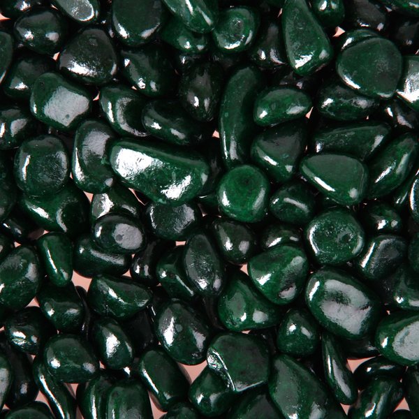 Камни для декора 800г 8-12мм (галька) темно-зеленый