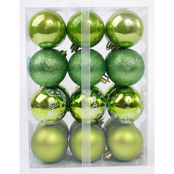 Набор шаров 24шт 6см яблочно-зелёный SYQD-0121203