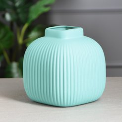 Ваза керамическая настольная Милан бирюзовая 18см