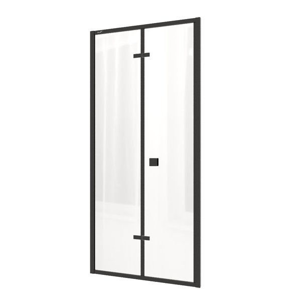 Дверь в нишу BELLA D81B CERUTTI (80x195) складная из 2х частей, прозрачное стекло, черный профиль