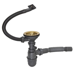 Сифон MIXLINE PRO 3 1/2 с прямоуг.переливом, золото