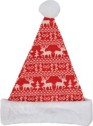 Колпак новогодний Олени 35х30см, красный, SYMZB-1124101